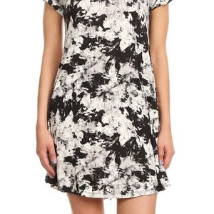 SHOSHO Medium Boho Gray Tie Dye Mix Open Back Tunic Mini Dress